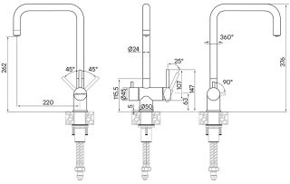 Смеситель для кухни Paulmark Wetter We213030-401 антрацит